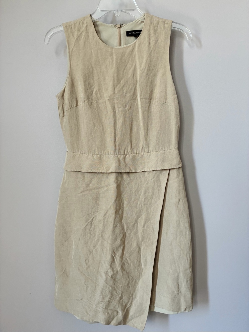 Banana Republic Sleeveless Peplum Dress – Size 2 – Neutral Beige